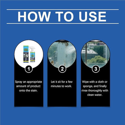 Potent Water Stain, Rapid Scale Dissolving Liquid, 120ml Bottle with Spray Nozzle, Clear Cleaner, Hard Hardware Shine with Acidic Formula, Professional Solution for Apartment Rental