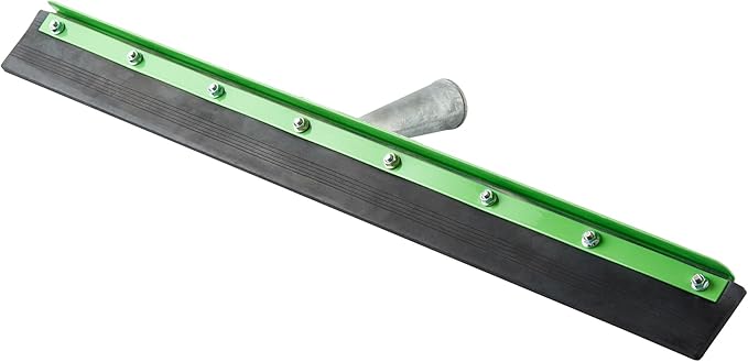 Restaurantware-SQUEEGEE ONLY: Clean Tek Professional 24 Inch Floor Squeegee, 1 Broom With Rubber Blade - Handle Sold Separately, Heavy-Duty, Green Steel Wiper, Ideal For Floor, Tiles