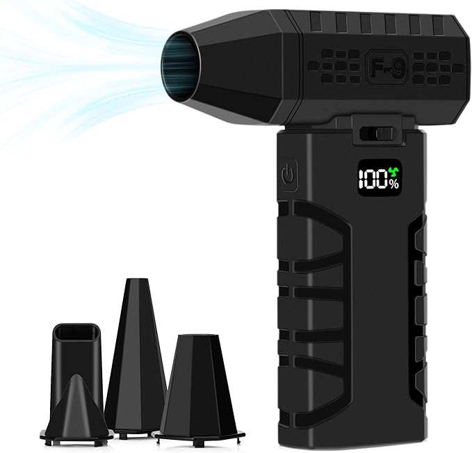 Compressed Air Duster, Up to 130000 RPM Cordless Electric Air Duster for Computer, Keyboard, Car & Home Cleaning, Adjustable Airflow Mini Blower, Outdoor Portable