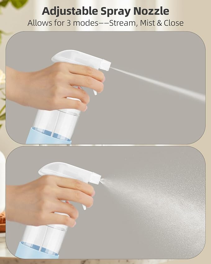 4 Pack Glass Spray Bottles 8 oz, Empty Refillable Containers with Silicone Sleeve Protection, Glass Spray Bottles for Cleaning Solutions, Hair and Plants with Adjustable Nozzles Blue+White+Purple+Grey