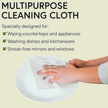6 Packs Swedish Kitchen Dish Cloths - Reusable Paper Towels for Counters & Dishes - Eco-Friendly Cellulose Sponge Cloth - White
