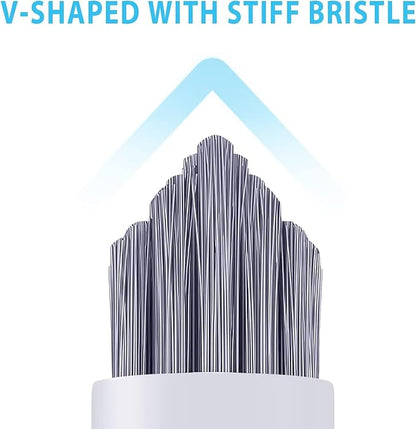 Lumkew Grout Brush Cleaning,Hard Bristle Grout Cleaner for Tile Floors,Bathroom Cleaning Brushes for Scrub Shower Tile Grout, Black, 4 Pieces