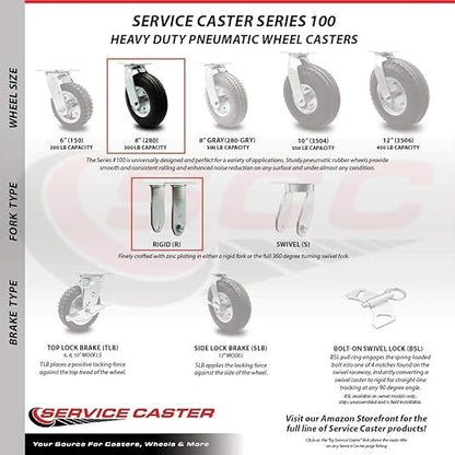 Service Caster RUB-SCC-100S280-PNB-2-R280-2 4436M1 FG4436M10000 Rubbermaid Replacement Caster Kit