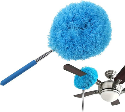 Flexible Dusting Tool Duster - Extendable Microfiber Cleaner, Household Ceiling Fan Remover | Telescopic Dust Removal Wand System, Bendable Head Attachment with Soft Grip for High Furniture Surfaces