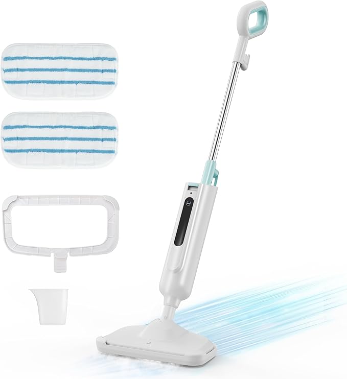 Steam Mop for Floor Cleaning with 2 Washable Pad, Lightweight Floor Steamer Cleaner Mop for Hardwood, Tile, Laminate Floors，Carpet