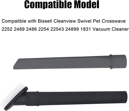 Vacuum Crevice Tool Dust Brush Compatible with Bissell Cleanview Swivel Pet Crosswave 2252 2489 2486 2254 3508 22543 24899 1831 and Eureka NEU181A NEU182A Vacuum Cleaner
