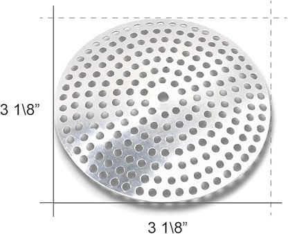 Clip-Style Aluminium Bath Strainer Flat Guard, For Use As Hair Catcher, 5 Pack