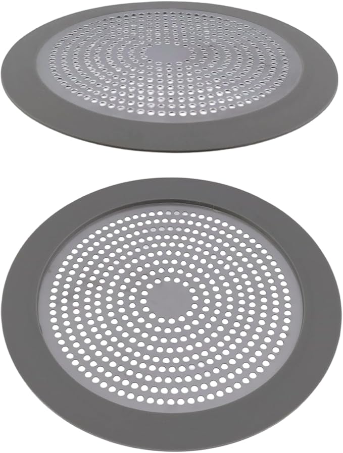 2 Pcs Shower Drain Hair Catcher 5.7"x5.7" Stainless Steel Shower Drain Cover Easy to Clean for Bathroom
