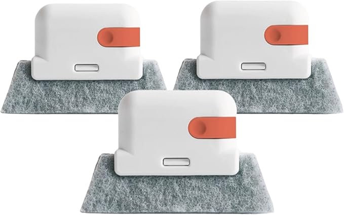 Magic Window Track Cleaner, 2026 Upgraded Handheld Cleaning Brush Set, for Window Slides Grooves, Tile Grout Lines, Shutter Slats, Car AC Vents & Narrow Gaps (Orange-3PCS)