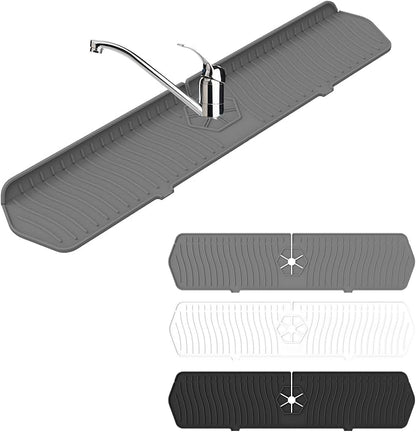 Faucet Guard - 90 Foldable Drain Mat for Kitchen & Bathroom Sink (Gray, 24"*5.66")