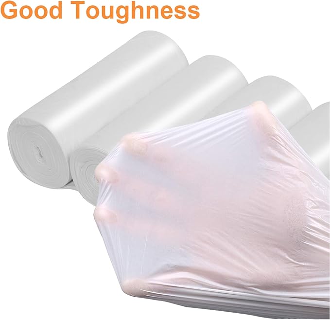 8 Gallon Compostable Trash Bags Inwaysin Tall Kitchen Garbage Bags Recycling Unscented Strong Wastebasket Bin Liners Medium Trash Can Liners for Bathroom,Bedroom,Office,Car (White)