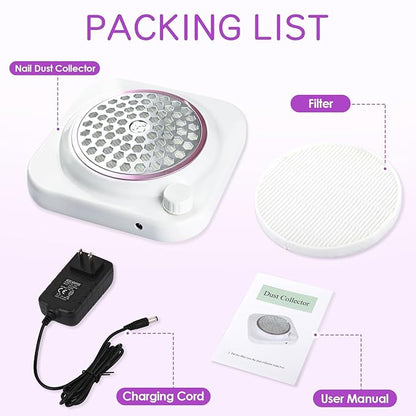 Cofashion Nail Dust Collector Vacuum With Adjustable Speed Rotary 48w Powerful Dust Collector Nails With Filter Electric Dust Suction Machine For Manicure