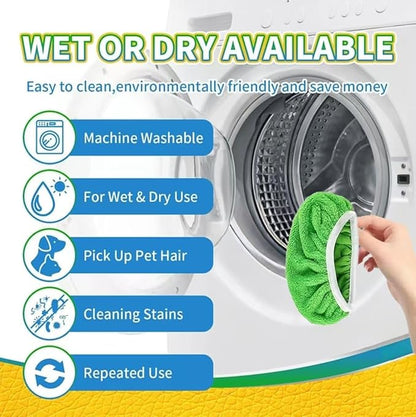 8 Pack Chenille Mop Pads, Reusable Microfiber Mop Refills for 10''–12'' Flat Mops, Washable Wet & Dry Floor Pads for Hardwood, Tile, Compatible with Swiffer Sweeper (M, Count, 6)