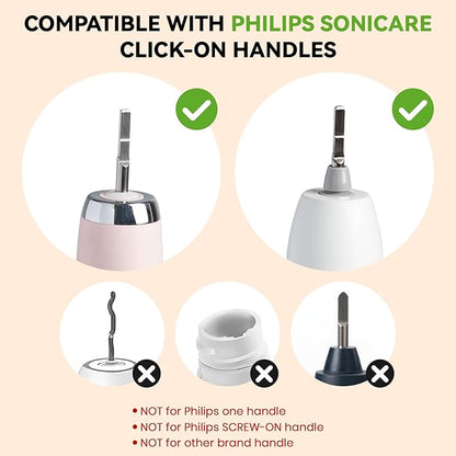 Bamboo Toothbrush Heads Compatible with Philips Sonicare, Soft Castor-Oil Bristles, Biodegradable Toothbrush Replacement Heads, Eco-Friendly & Daily Cleaning