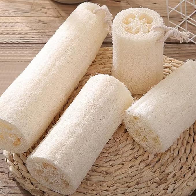 Natural Organic Loofah Sponge, Bath Body Scrubbers Loofa for Men and Women, Exfoliating Body Back Scrubber,Shower Loofah，wash Dishes, wash Cups