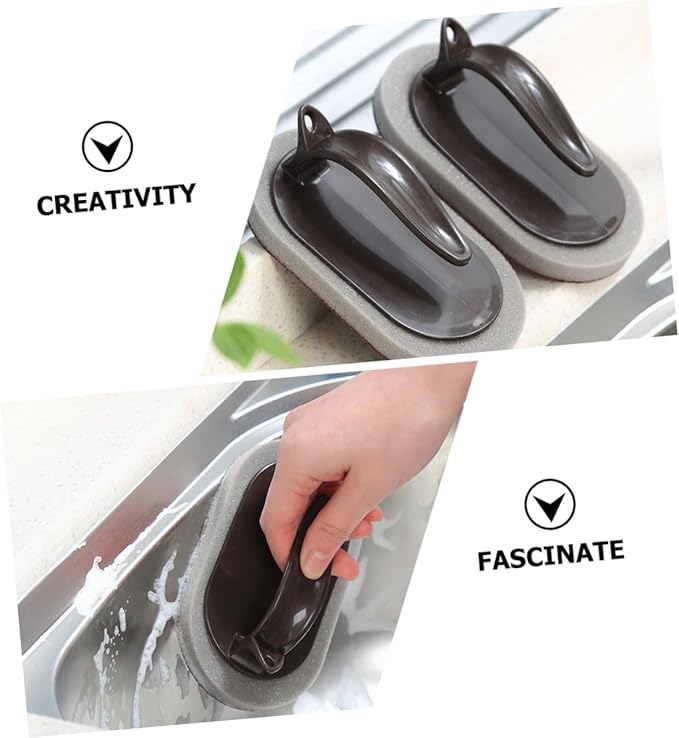 5pcs Nano Carborundum Sponge for Kitchen Cleaning Innovative Sponges Handle for Pot and Utensil Cleaning and Easy to Use