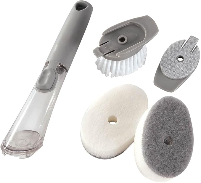 Soap Dispenser Brush with Changeable Heads by Chef’s Pride