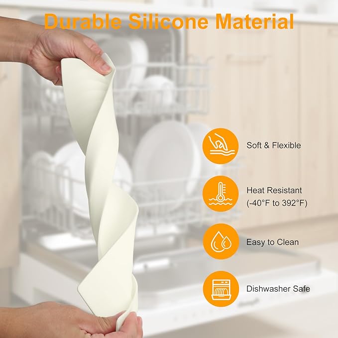 EEEKit 20 In Silicone Sink Splash Guard, No Suction Cups Sink Water Protector, Water Splash Guard for Kitchen Sinks, Bathroom Sinks, Washbasin, Bathtub, Island, Dishwasher Safe, 20 x 1.77 x 2.95 In