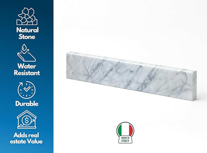 Bathroom Vanity Sink Backsplash/Sidesplash (Carrara Marble, 4" x 24")