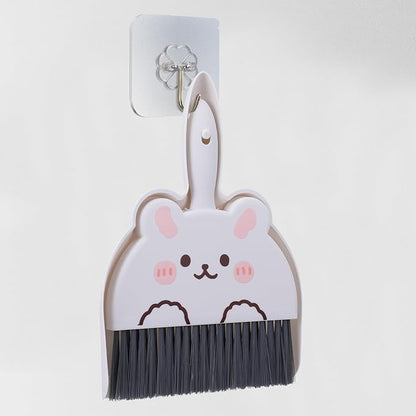 Upgrade Small White Broom and Dustpan Set, Hand Dustpan and Brush Set, Cute White Mini Broom and Dust pan Sets, Little Dust Pan for Home Use Tabletop Debris Cleaning Pet Guinea Pig Cages