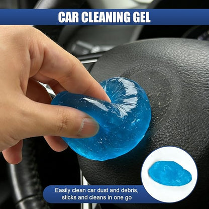Craedli 2PCS Car Cleaning Gel, Universal Dust Cleaning Putty Gel Car Interior Cleaner Slime, Reusable Jelly Cleaner Auto Detailing Tool for Air Vents, Cup Holders & Keyboards, Clean Supplies (Blue)