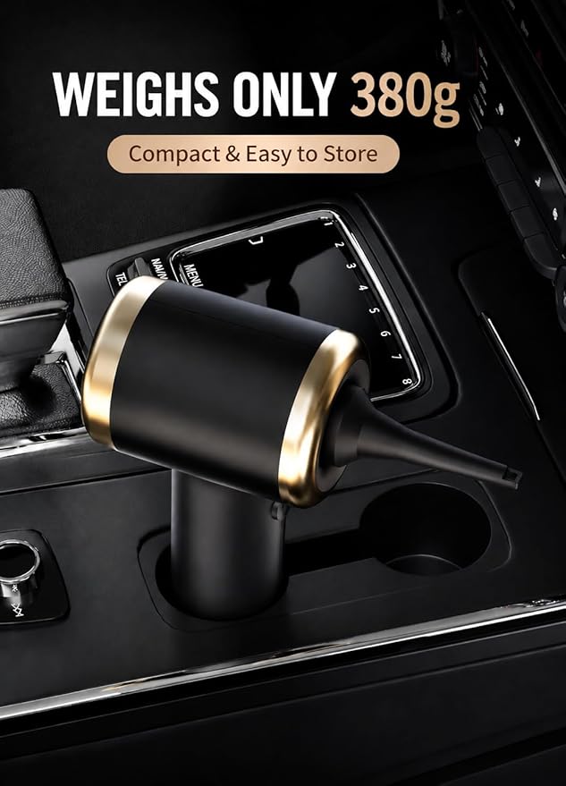 Portable Rechargeable Car Vacuum Cleaner 2-in-1 Air Duster & Vacuum – Compressed Electric Handheld Car Dust & Debris Cleaner for Car Interior, Keyboard, Computer & Home – Wireless Mini Vacuum