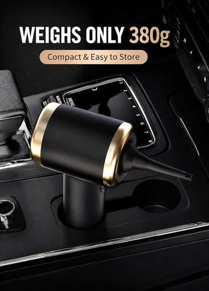 Portable Rechargeable Car Vacuum Cleaner 2-in-1 Air Duster & Vacuum – Compressed Electric Handheld Car Dust & Debris Cleaner for Car Interior, Keyboard, Computer & Home – Wireless Mini Vacuum