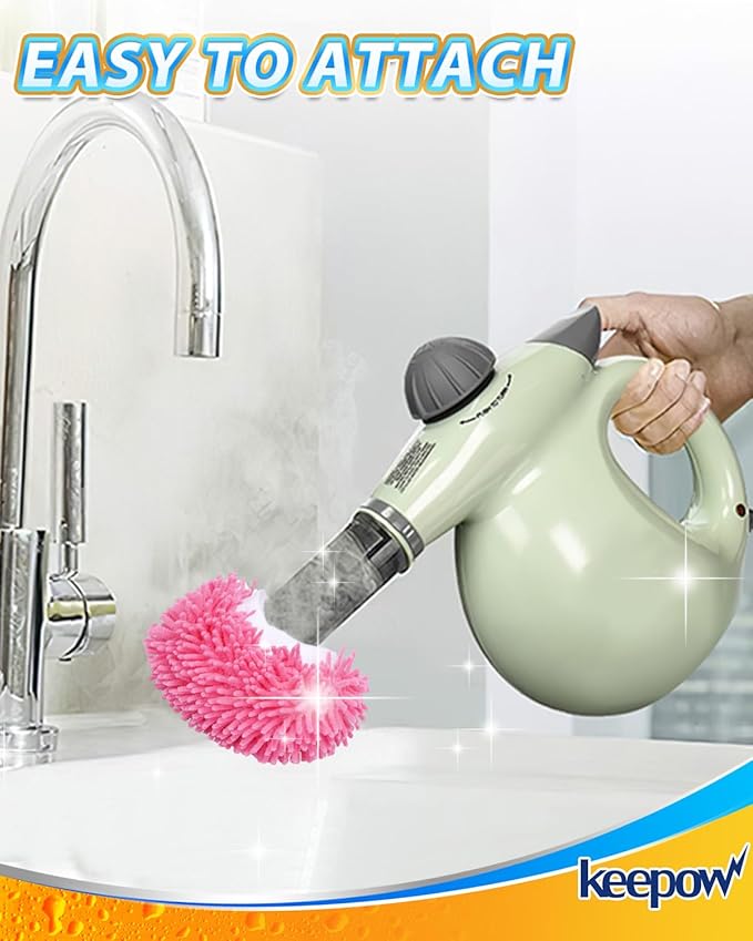 KEEPOW 10 Pack Steam Cleaner Attachments for Most Handheld Steam Cleaner Microfiber Cloths Cover Compatible with Bissell Steam Shot Omni/Wagner/McCulloch/Phueut Steam Cleaner Accessories