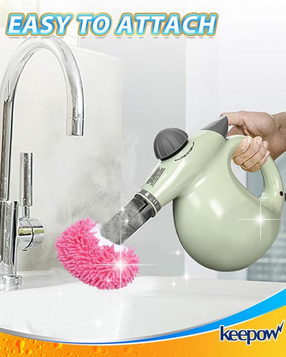 KEEPOW 10 Pack Steam Cleaner Attachments for Most Handheld Steam Cleaner Microfiber Cloths Cover Compatible with Bissell Steam Shot Omni/Wagner/McCulloch/Phueut Steam Cleaner Accessories