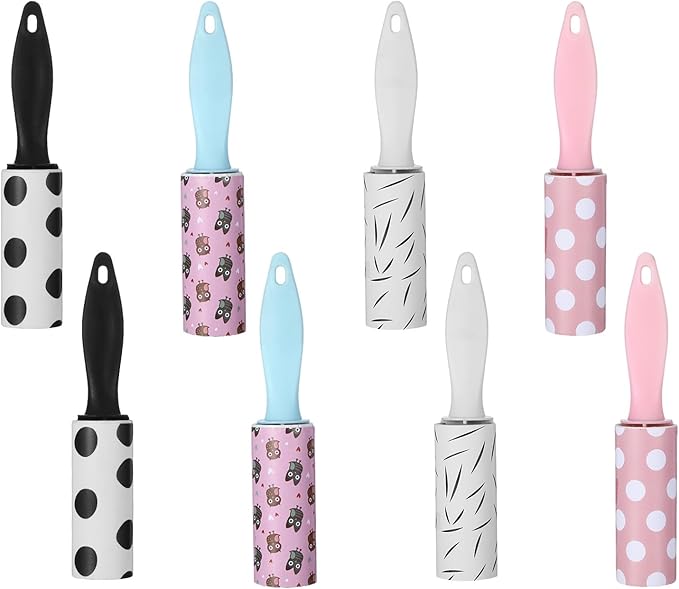 8 Pcs Mini Lint Roller for Travel Lint Roller Travel Size Mini, Small Rollers Romovers for Pet Hair Bulk Sticky Clothes for Pet Hair Extra Sticky Dog Cat