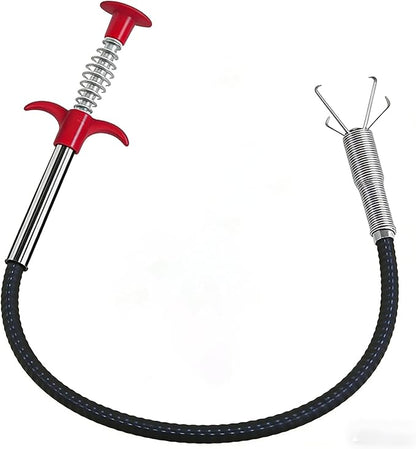 Drain Snake,33 inch Flexible Grabber Claw Pick Up Reacher Tool,Drain Clog Remover - Gutter Cleaning Tools for Home Sink, Bathroom Tub,Drain, Toilet, Tight Spaces