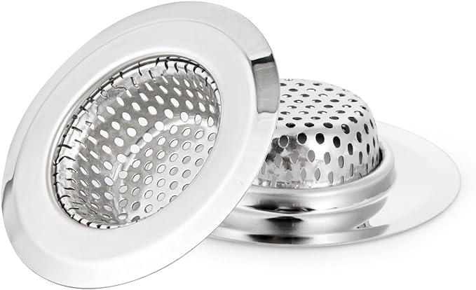 CORNERJOY 2PCS Bathtub Drain Strainer Cover - 2.84 inch Stainless Steel Shower Drain Hair Catcher