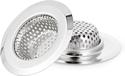 CORNERJOY 2PCS Bathtub Drain Strainer Cover - 2.84 inch Stainless Steel Shower Drain Hair Catcher