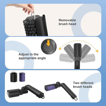 Electric Grill Cleaning Brush,Rechargeable 3-Speed Powerful Grill Brush,Waterproof Design, 180° Adjustable Stainless Steel Replaceable Brush Head,Specially Designed for Outdoor Camping and Barbecuing