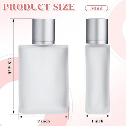 Tessco for you 12 Pcs 50/100ml Frosted Glass Bottle Perfume Atomizer Refillable Spray Empty Perfume Dispenser Fine Mist Atomizer Cosmetic Container for Travel Men Women (1.7 Ounces,Silver Gray)