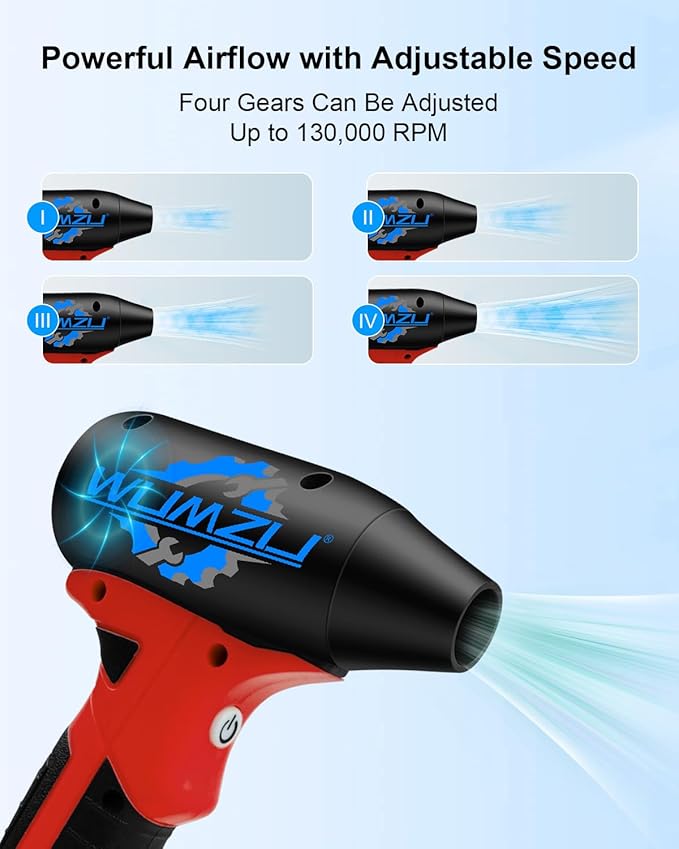 Portable High-Speed Compressed Air Duster with 130000 RPM Turbo Fan Compatible with Milwaukee M18 Battery for Computer Keyboards PC and Car Cleaning (Battery Not Included)