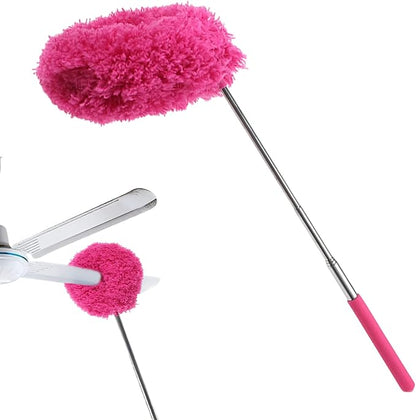 Extendable Cleaning Duster - Household Furniture Dusting Tool, Ceiling Fan Dust Remover | Flexible Telescopic Handle System, Bendable Microfiber Head with Soft Reach for High Area Cleaning