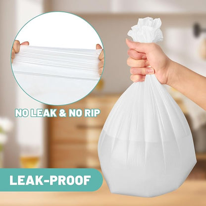 176 Count-4 Gallon Trash Bag, White Trash Bags, Bathroom Trash Bags Small Garbage Bags for Bathroom Can,White 4 Gal Small Trash Can Liners,Unscented Garbage Bag