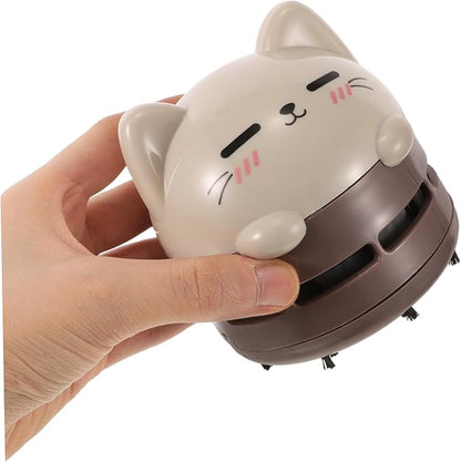 MERRYHAPY Cute Cat Design Handheld Vacuum Mini Desk Vacuum Rechargeable Dust Crumb Collector