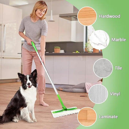 GLIMGLINT Heavy Duty Dry Sweeping Cloths Compatible with Swiffer Sweeper, Disposable Duster Mop Pads Refills for Floor Cleaning, Pet Hair, Dust and Dirt, Dry Cloths for Wood Floors, 32 Count