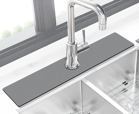 Kitchen Sink Splash Guard Faucet Mat -1 PC Super Absorbent Fast Drying Mat Sink Gadgets-Splash Guard Behind Faucet Drip Catcher for Kitchen(23.5" X 5.5" )
