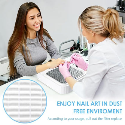 2PACK Reusable Nail Dust Collector Filter, Replacement Filters Compatible with Nail Duster Collector, Powerful Nail Vacuum Nail Filters, Nail Dust Extractor Replacement, Easy to Clean 5.51x5.31inch