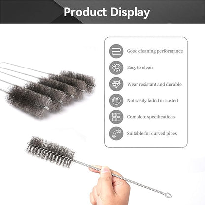 12 Inch Pipe Cleaning Brush Set with Stainless Steel Bristles, Steel Wire Tube Brush Kit for Auto Parts Polishing, Machining, Bottles, Tubes, Etc.（40mm-2pcs）