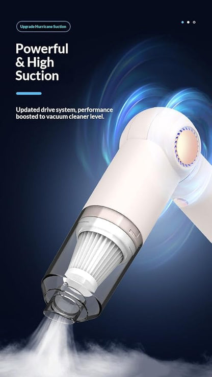 Handheld Vacuum Cordless 5000PA, Mini Car Vacuum Cleaner Rechargeable with Foldable Design, Lightweight Hand Vac for Car Interior, Computer Keyboard, Office Desk, Home Use with Washable Filter (WHITE)