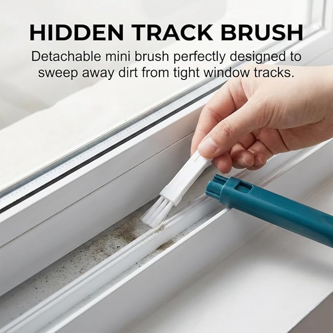 2026 Upgraded Window Screen Cleaner, 2 in 1 Detachable Screen Cleaning Brush with Squeegee, Wet Dry Dual Use,Multi-Functional Cleaner Tool for Patio, Door, Porch Screens (3)