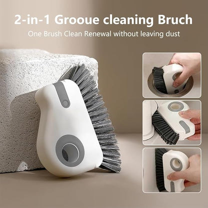 Window Track Cleaning Brush, 2-in-1 Groove Cleaner Brush - Deep Clean & Scratch-Free for Sliding Door Tracks, Shower Door Sills & Household Narrow Gaps (2-Pack, Gray)