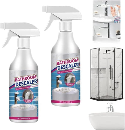 Bathroom Descaler Cleaner, Powerful Stubborn Stains Cleaner, All-Purpose Bathroom Descaler Foam Spray for Bathroom Toilet Bath Shower Glass Cleaner (1, 2pc)