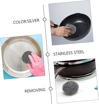20pcs Wool Scrubber Pads for Pot and Dish Cleaning Metal Cleaning Balls for Kitchen Use for Tough Stains and Grease Removal