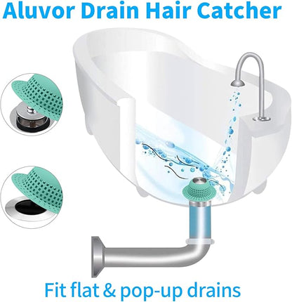 Aluvor Shower Drain Hair Catcher Bathtub Drain Cover Shower Protector for Pop-Up & Regular Drains