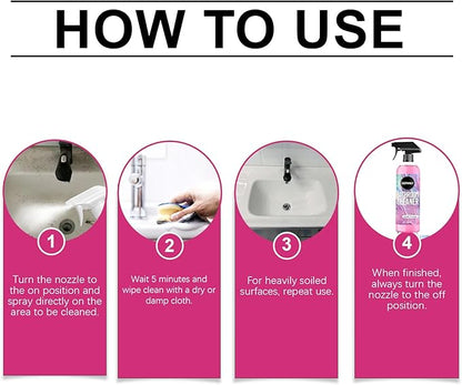 Gefanly Bathroom Cleaner, 10 Fl Oz Powerful Pink Bathroom Cleaner Spray, Bathrooms Descaler Foam Cleaners for Sink Tub Floor Tile (1pcs)